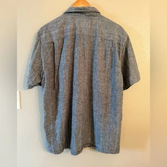 Patagonia Back Step Shirt Large Chambray Navy Button Down Short Sleeve EUC - Picture 6 of 8
